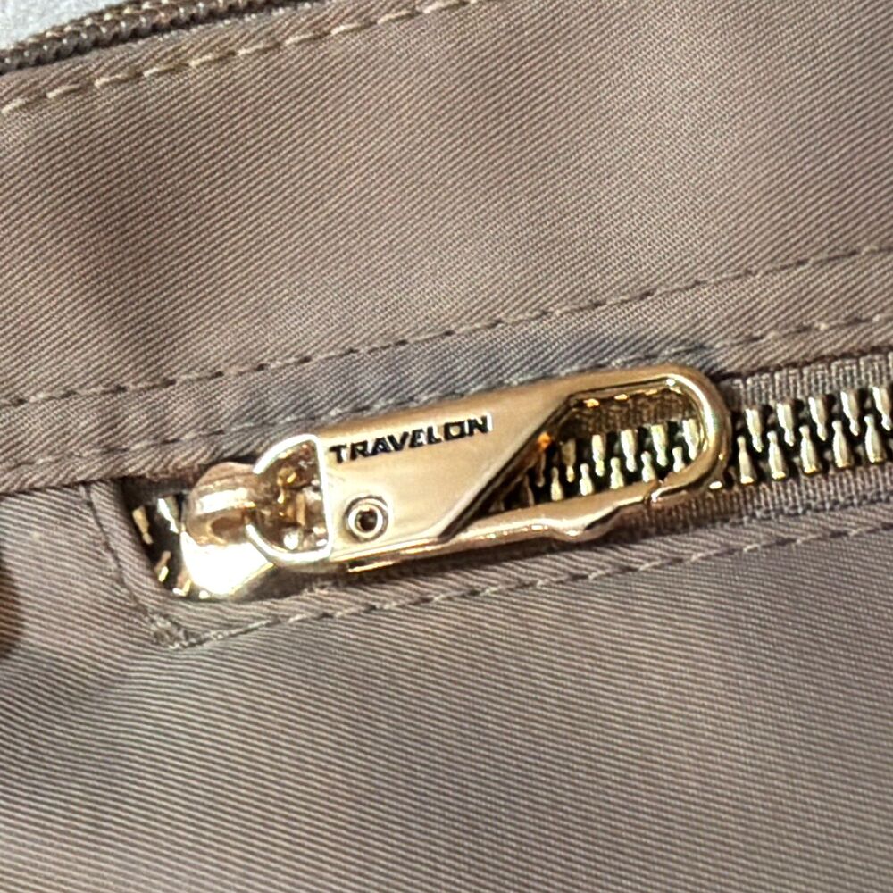Travelon  Anti-Theft Tailored East/West Organizer Crossbody Bag  RFID Taupe - Picture 5 of 16